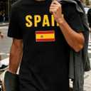 Spain Spanish Flag Espana TShirt, Small, Black
