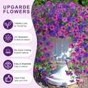 Artificial Fake Hanging Flowers Plants for Outdoor Spring Summer Decoration, UV Resistant Look Real for Home Outside Planter Porch Decor (Purple Pink-2Pack)