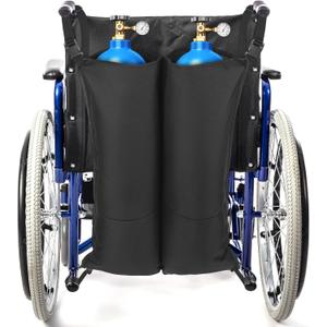 Dual Oxygen Tank Holder for Wheelchairs, Oxygen Cylinder Bag with Adjustable Straps, Easy to Clean Portable Cylinder Bag Fits Standard Wheelchair Sizes M2, M4, M6, M9, C, D, E