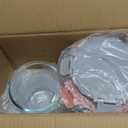 [UPGRADED LID] 6 Sets 3 Cup/24oz Borosilicate Glass Meal Prep Containers with Lids, Food Storage Bowl Jars for Soup Leftover Meal Lunch Oats Fruit Deli Salads - Microwave, Oven, Freezer Safe -BPA Free