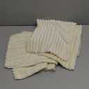 Simmore Decorative Throw Pillow Covers 20x20 Set of 2, Soft Natural Plush Flannel Double-Sided Fluffy Couch Pillow Covers for Sofa Living Room, Cream White