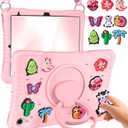 Cute for iPad 10th Generation Case/for iPad (A16) 11th Generation 11 Inch 2025 - with Shoulder Strap & 360 Degree Rotating Stand for Girls Kawaii Funny DIY Accessories Fun Soft Silicone
