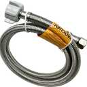 PROCURU 36-Inch (3Ft) x 3/8" Comp x 7/8" BC, Universal Flexible Toilet Connector, Braided Stainless Steel Water Supply Line, LF Certified Safe (9ST36-1P)