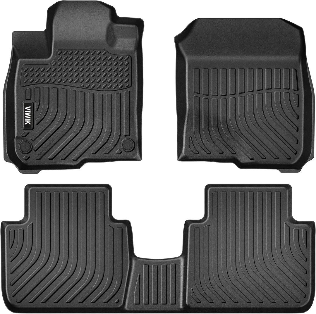 VIWIK Floor Mats for HRV 2023 2024, Car Mats All Weather Protection Custom Floor Liners for 2023 2024 HRV 1st and 2nd Row Front & Rear Black Car Liners
