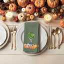 Fall Kitchen Towels, Pumpkin Decorative Fall Hand Towels, Pink Bowknot Coquette Dish Towel Dishcloths Tea Towel for Kitchen, Blue and White Porcelain Tree Chinoiserie Decor, Green 16x24in