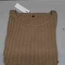 OUGES 2025 Fall Sweater Dress for Women Crew Neck Long Sleeve Knit Lightweight Casual Dresses (Large, Beige)