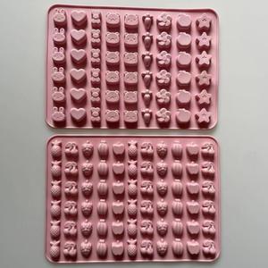 Mini Silicone Molds,120 Cups Chocolate Drops Mold,Fondant Cake Mold for Chocolate,Hard Candy,Biscuits,Cookie,Jelly,Sugarcraft,Homemade Treats and DIY Baking,2 Pack(66 Fruit & 54 Animal) Pink