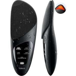 COSLUS Face Scrubber Facial Cleansing Brush: Silicone Portable Waterproof Rechargeable Face Wash Brush, 4 Cleansing Modes, Electric Face Exfoliator for Men Women Cleaning, Exfoliating, Massaging (Black)