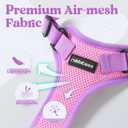 rabbitgoo Cat Harness and Leash Set, Escape Proof Soft Adjustable Vest Harnesses for Outdoor Walking, Easy Control Breathable Kitten Jacket with Reflective Strips, Pink & Purple, XS