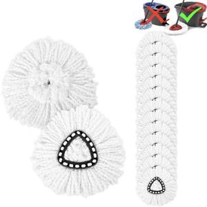 15-Pack Spin Mop Superior Replacement Heads  Compatible with O-Cedar EasyWring and Other Spin Mops, Durable and Washable Refills for Effortless Floor Cleaning - iDeaology