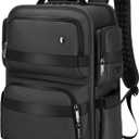 Work Laptop Backpack for Men 17in, USB-C Port Carry On Backpack with Patented Adjustable Straps, TSA Dual Laptop Compartments Backpack Travel, Waterproof Business Backpack for Professional, Tech Black