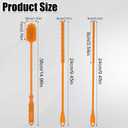 3pcs Silicone Bottle Brush & Straw Cleaner Brush, Reusable Straw Cleaning Brush Water Cup Brush Set Extra Long Brush Kit Bottle Accessories for Stanley Tumbler & Metal Glass Straws (Orange)