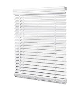 LazBlinds 2-inch Cordless Faux Wood Blinds with Royal Valance, Room Darkening Horizontal Window Blinds, Inside Mount Blinds for Windows - Fit for Window 23'' W x 36'' H - White
