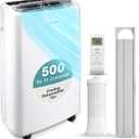 SereneLife Small Air Conditioner Portable 14,000 BTU with Built-in Dehumidifier - Portable AC unit for rooms up to 650 sq ft - Remote Control, Window Mount Exhaust Kit