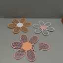 Maitys 3 Pieces Boho Daisy Wall Decor Natural Rattan Flower Wall Hanging Art Wooden Boho Art Nursery Flowers Farmhouse Hanging Decor for Home Office Nursery, Rustic Color 