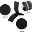 6 x Melsan 1x4 inch Hook and Loop Strips with Adhesive - 15 Sets, Strong Back Adhesive Fasten Mounting Tape for Home or Office Use - Instead of Holes and Screws, Black