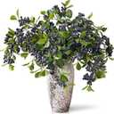 4Pcs 33"Artificial Blueberry Stems, Faux Blueberries Fruit Branch(Blue) | DIY Bouquet, Highly Realistic, Vivid and Lush, Fake Flower Picks, for Vase/Window/Table Centerpiece/Kitchen/Shower/Home Decor