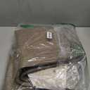 Corner Kitchen Mats for Floor Non Slip Washable, Rubber Backed Circular Sector Kitchen Rugs, Super Absorbent Imitation Linen Braided Kitchen Floor Mat for Sink Corner Areas (Brown, Radius 55")