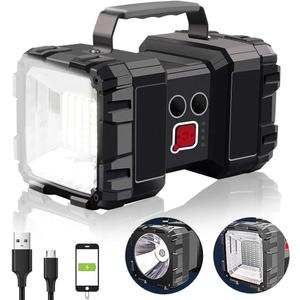 AlpsWolf Rechargeable Flashlight, LED Spotlight Flashlight 10000 Capacity 1200LM 20h Ultra-Long Standby 3+4 Lights Modes Camping Flashlight Waterproof with USB Output as a Power Bank