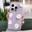 LEECG for iPhone 16 Pro Case Scratch Resistant Soft Slim Fit Floral Phone Cover for iPhone 16 Pro 6.3 inch-Daisy Purple