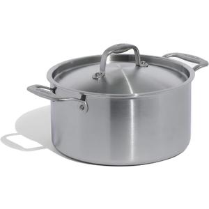 Made In Cookware | 6 Quart Stainless Steel Stock Pot With Lid | 5 Ply Stainless Clad | Professional Cookware | Crafted in Italy | Induction Compatible