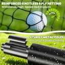10x7ft Golf Hitting Practice Net with Dual Side Net Barriers & Durable Heavy Duty Steel Frame, Golf Nets Backyard Driving, Chipping & Swing Training for Indoor&Outdoor, 107FT