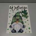 Artscope St Patricks Day Green Gnome Clover Garden Flag 12x18 Inch Double Sided for Outside, Welcome Shamrocks St.Patrick's Day Garden Flag for Holiday Yard Outdoor Decoration