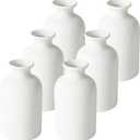 YANLING 6 Pcs White Vase Ceramic Vases for Home Decor, 5.6 inch White Ceramic Vases for Centerpieces Small Boho Vases, Pampas Grass Vases Table Vase for Dried Flowers Decor (6 Pack-Medium)