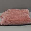 BATTILO HOME Chenille Throw Blanket for Couch, Pink Blanket Throw Chenille Knitted Blankets for Home Decor, Super Soft Blush Pink Throws for Bed Sofa Living Room, 51"x67"