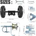Wall Mounted Rolling Gate Hardware Kit for Chain Link Sliding Gate, Heavy Duty 6” Wheel Carrier with Track Rollers, Wall Mounted Rail Pipes & Rolo Latch, Set for Fence & Driveway Gates