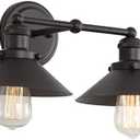 JONATHAN Y JYL7427A July 17.5" 2-Light Metal Shade Farmhouse Sconce Contemporary Transitional 2200K Edison 25W Bulbs Included for Bedroom Living Room Bathroom, Vanity Lighting, Oil Rubbed Bronze