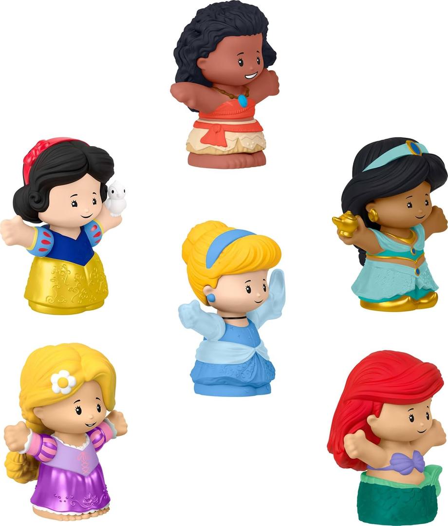 Fisher-Price Little People Toddler Toys Disney Princess Figure Pack, 6 Characters for Preschool Pretend Play Kids Ages 18 Months+