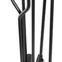 5 Pieces Fireplace Tools Sets Wrought Iron Firewood Kit with Handle Durable Tool Set and Holder for Fire Pit Stand Indoor Tong Shovel Poker Brush Firewood Accessories (Black)