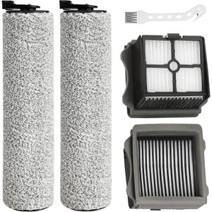 Ifloor3 Roller Brush Replacement for Tineco iFloor 3 and Floor One S3 Cordless Wet Dry Vacuum Cleaner, 2 Brush Roller, 2 HEPA Filters