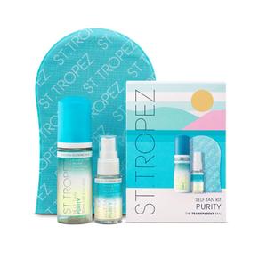 St.Tropez Purity Mini Kit: Self Tan Purity Bronzing Water Tanning Mousse and Self Tan Purity Bronzing Water Face Mist with Tanning Mitt, Tropical Scent, Vegan