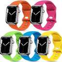 [5 PACK] STG Sport Watch Band Compatible with Apple Watch Band 38mm 40mm 41mm 42mm 44mm 45mm 49mm Soft Silicone Replacement Sport Strap Compatible for iWatch Ultra SE Series 9/8/7/6/5/4/3/2/1, Set of 2