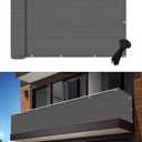 POYEE 3'19' Dark Gray Balcony Privacy Screen Fence Cover UV Protection Weather Resistant Waterproof Shade Cloth for Outdoor Patio Apartment Backyard Porch Deck Railing with Zip Ties