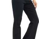 Mityblue Women's Flare Stretchy Jeans High Waist Bootcut Slimming Denim Bell Bottom Multi Button Pants (B16-Black-14)