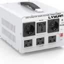 LVYUAN Heavy Duty 5000W Watt Voltage Transformer Converter Step Up/Down Converter 110/120 Volt - 220/240 Volt with 3 US,2 European,1 Universal Outlets and CE Certified,Circuit Break Protection