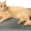 17"x30" Cat Heating Pad - Dual-Sided Pet Heated Pad for Cat and Small Dog with Removable Washable Cover & Adjustable Temperature, 24V Safe Heating, Anti-Chew Cord, 1H/2H Timer (Dark Gray)