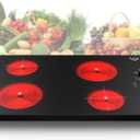 GIHETKUT 4 Burner Electric Cooktop,7200W Built-in & Countertop 4 Burner Electric Stove Top with 9 Power Levels, Child Safety Lock & 99mins Timer, 30 inch Electric Cooktop 220-240V (No Plug)