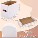 CRUGLA Comic Book Storage Boxes, 7 Pack White Cardboard Comic Book Box Set with Lids, Handles and Dividers