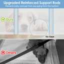 Reinforced Retractable Baby Gates with Support Rods, Retractable Pet Gate for Dog Prevent Bottom Crawling Through, Extends up to 55 Wide, Reinforced Mesh Stairs Gate for Kids Child Safety Gate, White