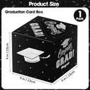 2 x Graduation Decorations 2026 Card Box, Black Silver Congrats Grad Paper Gift Crad Boxes Holder for Class of 2026 Graduation Party Decoration Supplies Table Decor Favors Props Decor, 9 x 9 x 9 inches