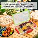 Snackle Box Container - Charcuterie Board with Lid & Handle, BPA-Free Snack Box Container with Adjustable Snack Containers, Portable Food Storage Organizer for Travel, Picnic, or Parties