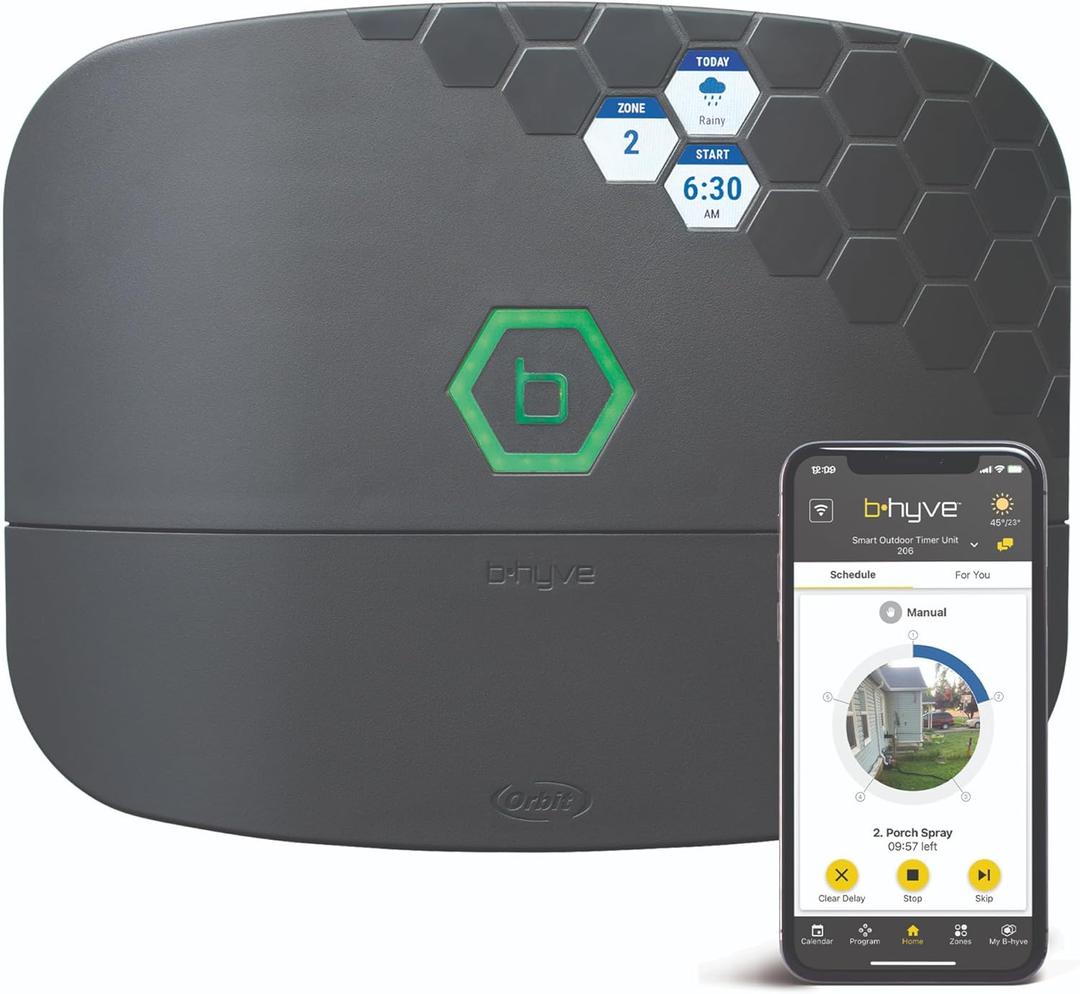 Orbit B-hyve XR Smart Sprinkler Timer - 8-Zone - WiFi-Enabled Indoor/Outdoor Irrigation Controller - App Control - Weatherproof Watering System - Multi Zone - Custom Programs - 57985