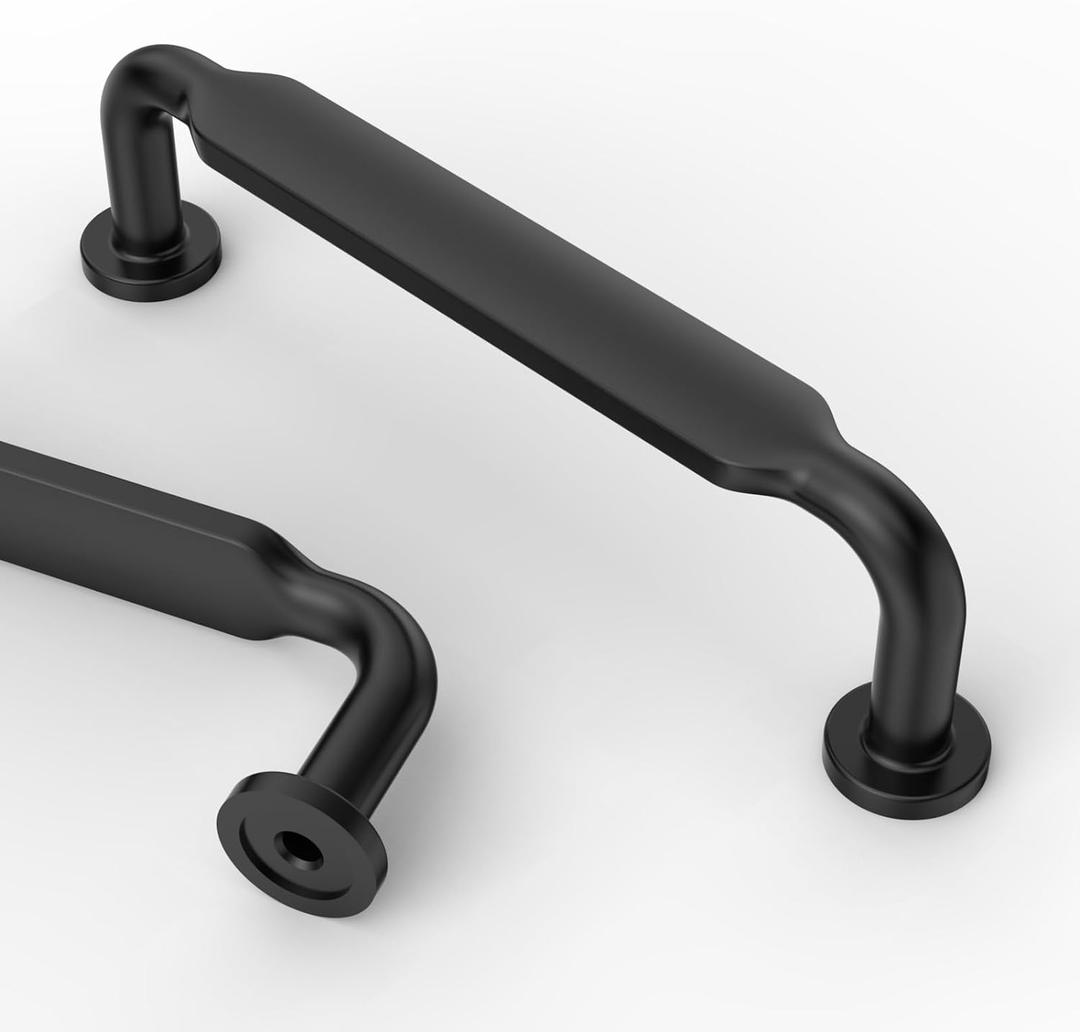 Asidrama 10 Pack 3.75 Inch(96mm) Matte Black Kitchen Cabinet Handles, Cabinet Pulls Kitchen Cabinet Hardware for Cupboard Drawer Pulls
