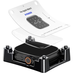 Misxi 6 Pack TPU Clear Screen Protector with an Auto Alignment Tool Kit for Apple Watch Ultra 3 (2025)/ Ultra 2/ Ultra 49mm, Self-Repairing No Bubble Easy-to-Install Soft Ultra-HD Protector for iWatch