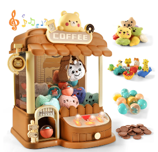 Large Claw Machine for Kids, Mini Vending Machine with 30 Fun Toys, Candy Dispenser Machine, Prize Dispenser with Music L