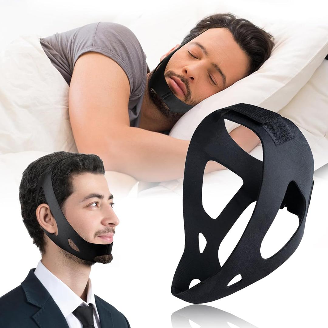Chin Strap for CPAP Users, Chin Strap for Snoring, Chin Srap for Sleeping, Anti Snoring Devices Adjustable, Chin Strap for Men and Women